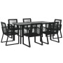 7-teiliges Garten-Essset Rattan PVC schwarz von vidaXL, Gartensets - Ref: Foro24-3156545, Preis: 602,99 €, Rabatt: %