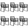 7-teiliges Garten-Essset Rattan PVC schwarz von vidaXL, Gartensets - Ref: Foro24-3156545, Preis: 602,99 €, Rabatt: %