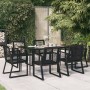 Garden dining set 7 pieces black PVC rattan by vidaXL, Garden sets - Ref: Foro24-3156549, Price: 612,65 €, Discount: %