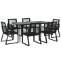 Juego de comedor para jardín 7 piezas ratán PVC negro de vidaXL, Conjuntos de jardín - Ref: Foro24-3156549, Precio: 612,65 €,...