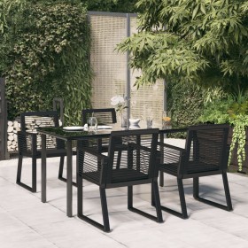 Garten-Essgruppe 5-teilig aus schwarzem PVC-Rattan von vidaXL, Gartensets - Ref: Foro24-3156544, Preis: 443,99 €, Rabatt: %