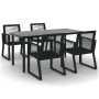 Juego de comedor de jardín 5 piezas ratán PVC negro de vidaXL, Conjuntos de jardín - Ref: Foro24-3156544, Precio: 463,51 €, D...