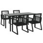 Juego de comedor de jardín 5 piezas ratán PVC negro de vidaXL, Conjuntos de jardín - Ref: Foro24-3156544, Precio: 463,51 €, D...