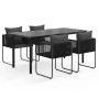 Juego de comedor para jardín 5 piezas negro de vidaXL, Conjuntos de jardín - Ref: Foro24-3156496, Precio: 555,99 €, Descuento: %