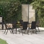 Juego comedor de jardín 7 piezas ratán sintético negro y marrón de vidaXL, Conjuntos de jardín - Ref: Foro24-3156521, Precio:...