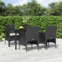 5-teiliges Garten-Essset mit schwarzen Kissen von vidaXL, Gartensets - Ref: Foro24-3156600, Preis: 402,36 €, Rabatt: %