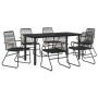 Garden dining set 7 pieces black PVC rattan by vidaXL, Garden sets - Ref: Foro24-3156573, Price: 458,99 €, Discount: %