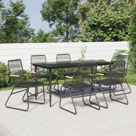 Garden dining set 7 pieces black PVC rattan by vidaXL, Garden sets - Ref: Foro24-3156577, Price: 431,87 €, Discount: %