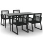 Juego de comedor de jardín 5 piezas ratán PVC negro de vidaXL, Conjuntos de jardín - Ref: Foro24-3156548, Precio: 431,21 €, D...