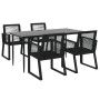 Juego de comedor de jardín 5 piezas ratán PVC negro de vidaXL, Conjuntos de jardín - Ref: Foro24-3156548, Precio: 431,21 €, D...