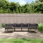 Gartenmöbel-Set 6-teilig anthrazitfarbene Kissen PE-Rattan von vidaXL, Outdoor-Sofas - Ref: Foro24-3186797, Preis: 486,65 €, ...