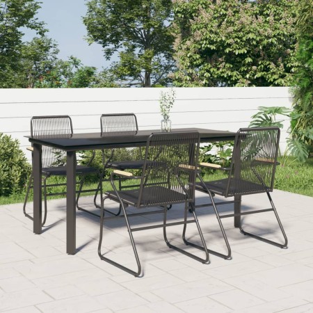 5-piece black PVC rattan garden dining set by vidaXL, Garden sets - Ref: Foro24-3156572, Price: 357,68 €, Discount: %