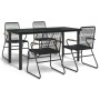 5-piece black PVC rattan garden dining set by vidaXL, Garden sets - Ref: Foro24-3156572, Price: 357,68 €, Discount: %