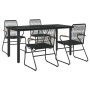 Juego de comedor de jardín 5 piezas ratán PVC negro de vidaXL, Conjuntos de jardín - Ref: Foro24-3156572, Precio: 357,99 €, D...