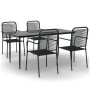 Garden dining set 5 pieces steel and black cotton rope by vidaXL, Garden sets - Ref: Foro24-3156540, Price: 317,49 €, Discoun...