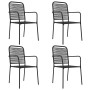 Garden dining set 5 pieces steel and black cotton rope by vidaXL, Garden sets - Ref: Foro24-3156540, Price: 317,49 €, Discoun...