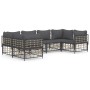 Gartenmöbel-Set 6-teilig anthrazitfarbene Kissen PE-Rattan von vidaXL, Outdoor-Sofas - Ref: Foro24-3186797, Preis: 486,65 €, ...