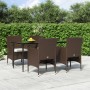 Juego de comedor de jardín 5 piezas con cojines marrón y negro de vidaXL, Conjuntos de jardín - Ref: Foro24-3156628, Precio: ...