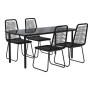 5-piece black garden dining set by vidaXL, Garden sets - Ref: Foro24-3156504, Price: 424,73 €, Discount: %