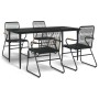 Garden dining set 5 pieces black PVC rattan by vidaXL, Garden sets - Ref: Foro24-3156576, Price: 328,99 €, Discount: %