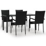 Juego de comedor de jardín 5 piezas ratán sintético negro de vidaXL, Conjuntos de jardín - Ref: Foro24-3156656, Precio: 391,7...