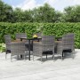 7-piece garden dining set with gray and black cushions by vidaXL, Garden sets - Ref: Foro24-3156637, Price: 537,99 €, Discoun...