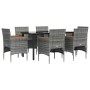 7-piece garden dining set with gray and black cushions by vidaXL, Garden sets - Ref: Foro24-3156637, Price: 537,99 €, Discoun...