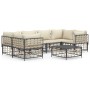 Set muebles de jardín 7 pzas y cojines ratán PE gris antracita de vidaXL, Sofás de exterior - Ref: Foro24-3186798, Precio: 56...