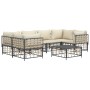 Set muebles de jardín 7 pzas y cojines ratán PE gris antracita de vidaXL, Sofás de exterior - Ref: Foro24-3186798, Precio: 56...