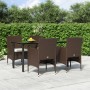 5-piece garden dining set with brown and black cushions by vidaXL, Garden sets - Ref: Foro24-3156612, Price: 414,12 €, Discou...