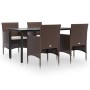 5-piece garden dining set with brown and black cushions by vidaXL, Garden sets - Ref: Foro24-3156612, Price: 414,12 €, Discou...