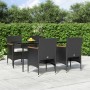 Juego de comedor de jardín 5 piezas con cojines negro de vidaXL, Conjuntos de jardín - Ref: Foro24-3156640, Precio: 362,99 €,...