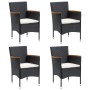 5-piece garden dining set with black cushions by vidaXL, Garden sets - Ref: Foro24-3156640, Price: 351,84 €, Discount: %