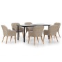 7-piece garden dining set with brown cushions by vidaXL, Garden sets - Ref: Foro24-3156723, Price: 906,99 €, Discount: %