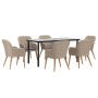 7-piece garden dining set with brown cushions by vidaXL, Garden sets - Ref: Foro24-3156723, Price: 906,99 €, Discount: %