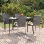 5-piece synthetic rattan gray garden dining set by vidaXL, Garden sets - Ref: Foro24-3156676, Price: 307,52 €, Discount: %