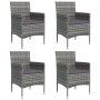 5-piece garden dining set with gray and black cushions by vidaXL, Garden sets - Ref: Foro24-3156604, Price: 462,85 €, Discoun...