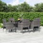 Juego de comedor de jardín 7 piezas con cojines gris y negro de vidaXL, Conjuntos de jardín - Ref: Foro24-3156605, Precio: 58...