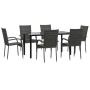 Garden dining set 7 pieces gray synthetic rattan by vidaXL, Garden sets - Ref: Foro24-3156665, Price: 400,99 €, Discount: %