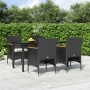 5-teiliges Garten-Essset mit schwarzen Kissen von vidaXL, Gartensets - Ref: Foro24-3156632, Preis: 385,97 €, Rabatt: %