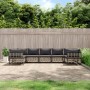 Garden furniture set 7 pieces and anthracite gray PE rattan cushions by vidaXL, Outdoor sofas - Ref: Foro24-3186801, Price: 5...