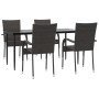 5-Piece Brown Synthetic Rattan Garden Dining Set by vidaXL, Garden sets - Ref: Foro24-3156672, Price: 327,99 €, Discount: %