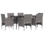 7-piece garden dining set with gray and black cushions by vidaXL, Garden sets - Ref: Foro24-3156621, Price: 545,99 €, Discoun...