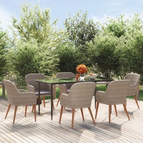 7-piece garden dining set with brown cushions by vidaXL, Garden sets - Ref: Foro24-3156731, Price: 877,48 €, Discount: %