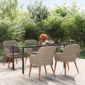 Juego de comedor de jardín 5 piezas con cojines marrón de vidaXL, Conjuntos de jardín - Ref: Foro24-3156722, Precio: 637,31 €...