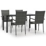 5-Piece Gray Synthetic Rattan Garden Dining Set by vidaXL, Garden sets - Ref: Foro24-3156664, Price: 329,99 €, Discount: %