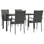 5-Piece Gray Synthetic Rattan Garden Dining Set by vidaXL, Garden sets - Ref: Foro24-3156664, Price: 329,99 €, Discount: %