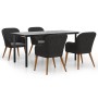 Juego de comedor de jardín 5 piezas con cojines negro de vidaXL, Conjuntos de jardín - Ref: Foro24-3156718, Precio: 546,99 €,...