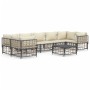 Gartenmöbel-Set 8-teilig und anthrazitfarbene PE-Rattan-Kissen von vidaXL, Outdoor-Sofas - Ref: Foro24-3186802, Preis: 644,22...