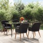 5-teiliges Garten-Essset mit schwarzen Kissen von vidaXL, Gartensets - Ref: Foro24-3156726, Preis: 509,75 €, Rabatt: %